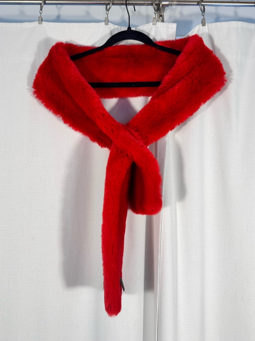 INC International Concepts Red Faux Fur Scarf